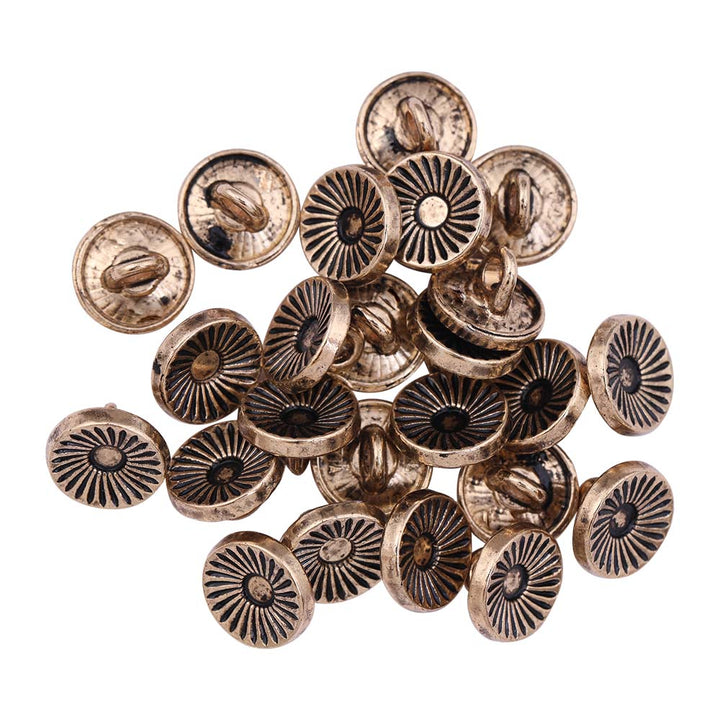 Hollow Surface Engraved Lines Western Style Metal Buttons