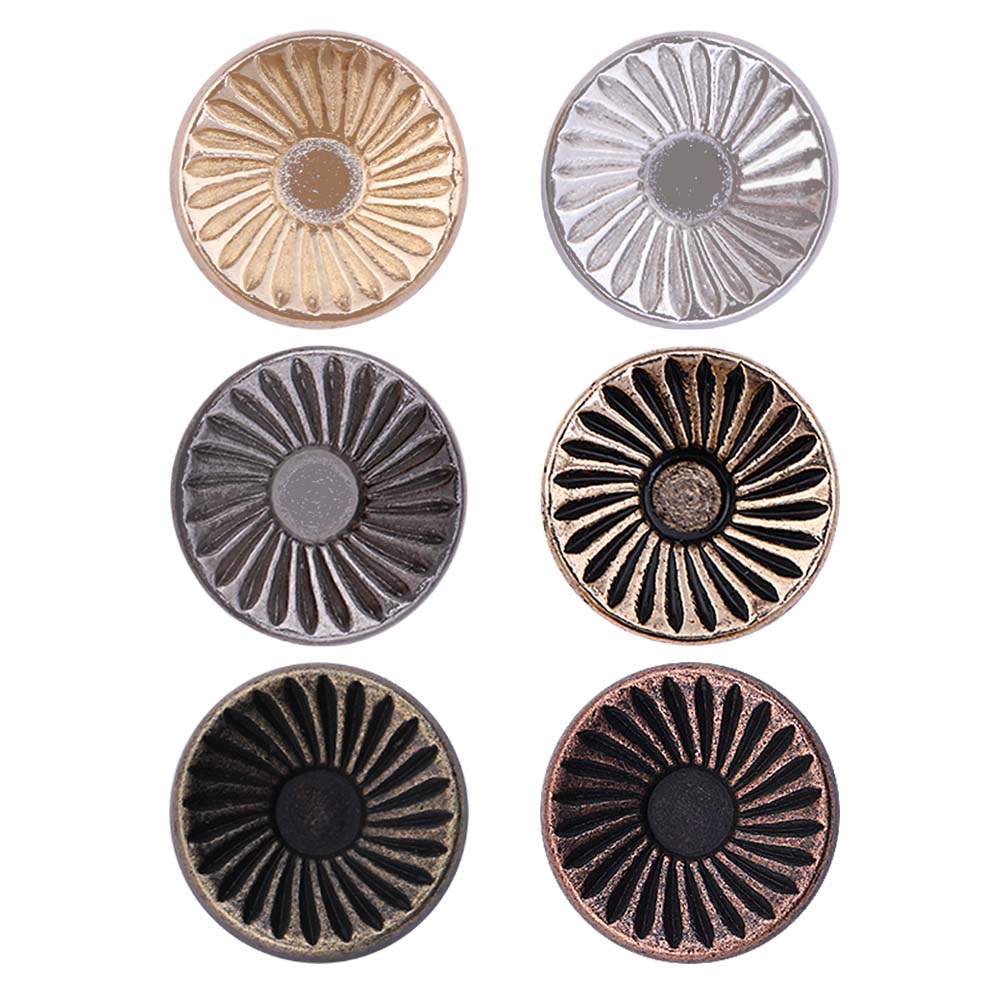 Hollow Surface Engraved Lines Western Style Metal Buttons