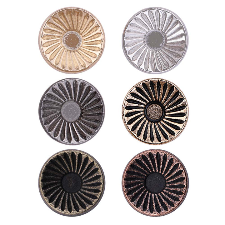 Hollow Surface Engraved Lines Western Style Metal Buttons
