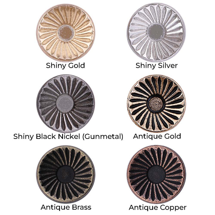 Hollow Surface Engraved Lines Western Style Metal Buttons