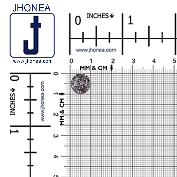 Round Rope Rim Design Rose Engraved Kurti Metal Buttons