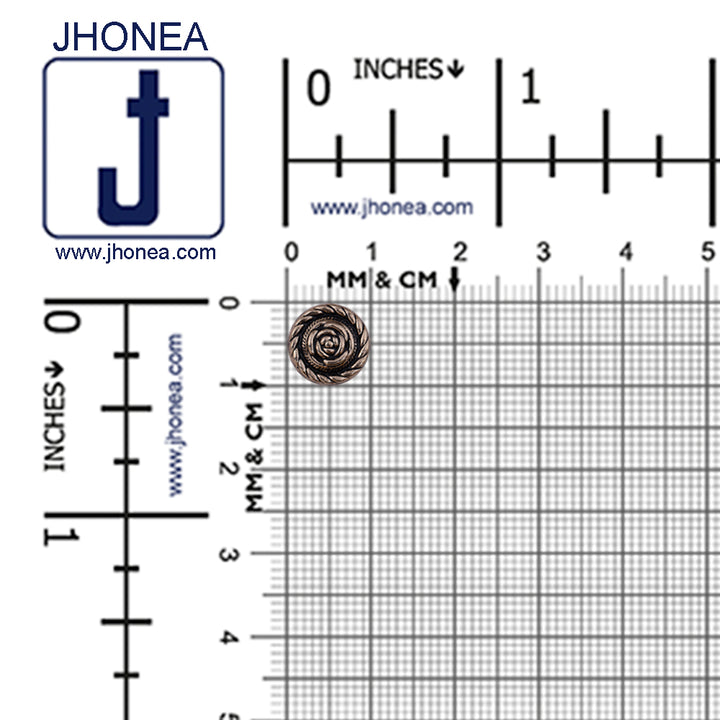 Round Rope Rim Design Rose Engraved Kurti Metal Buttons