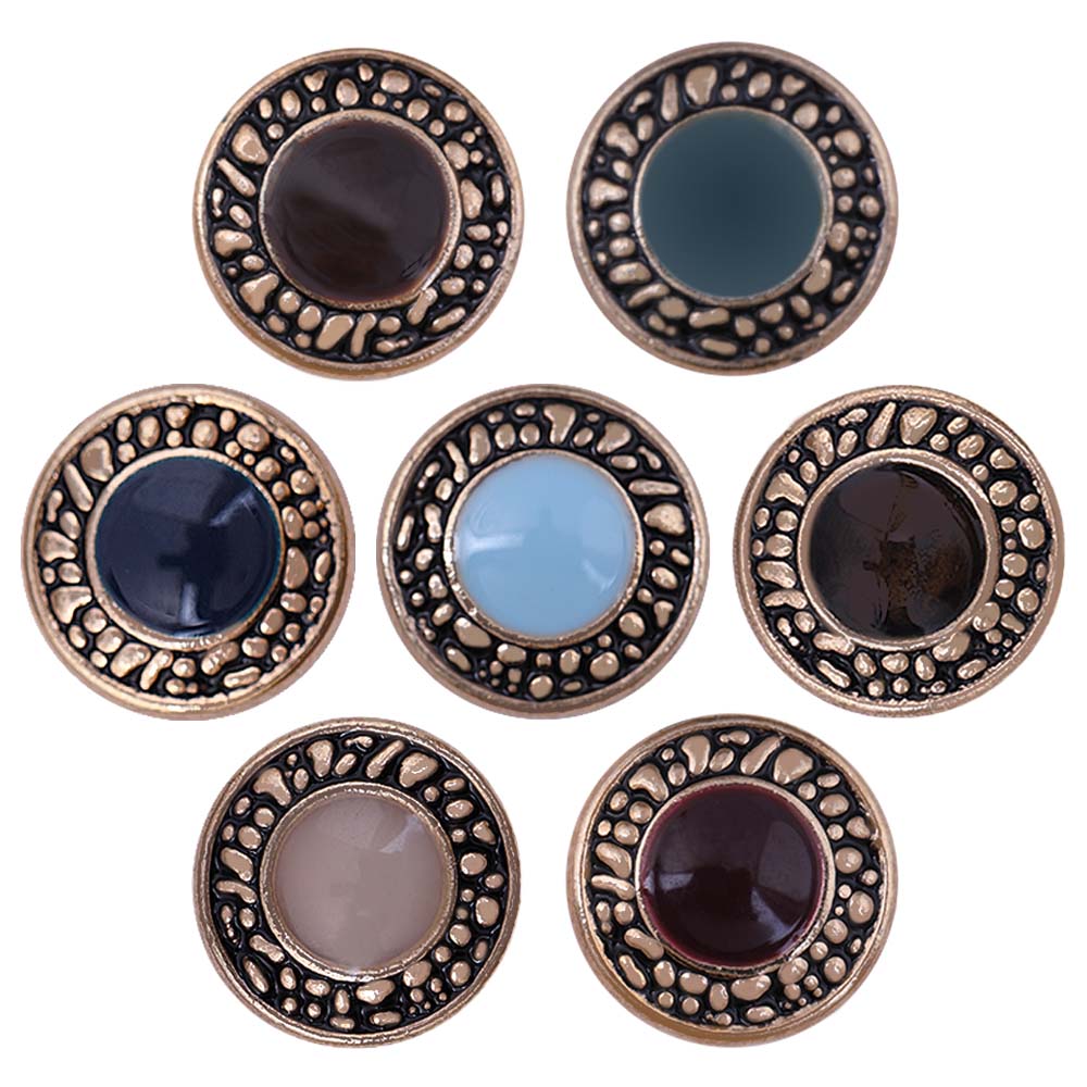 Designer Engraved Rim Enamel Lamination Metal Buttons