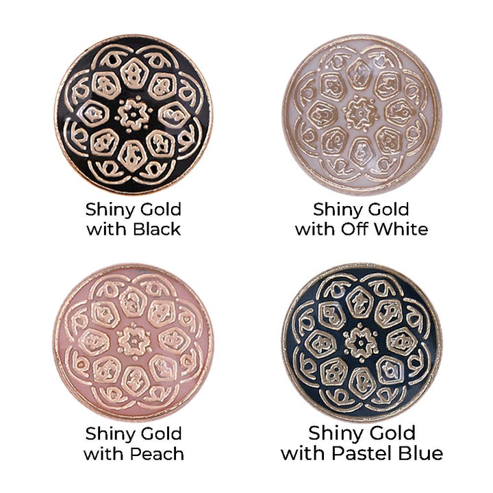 Designer Round Shape Lamination Metal Buttons for Kurta/Kurti