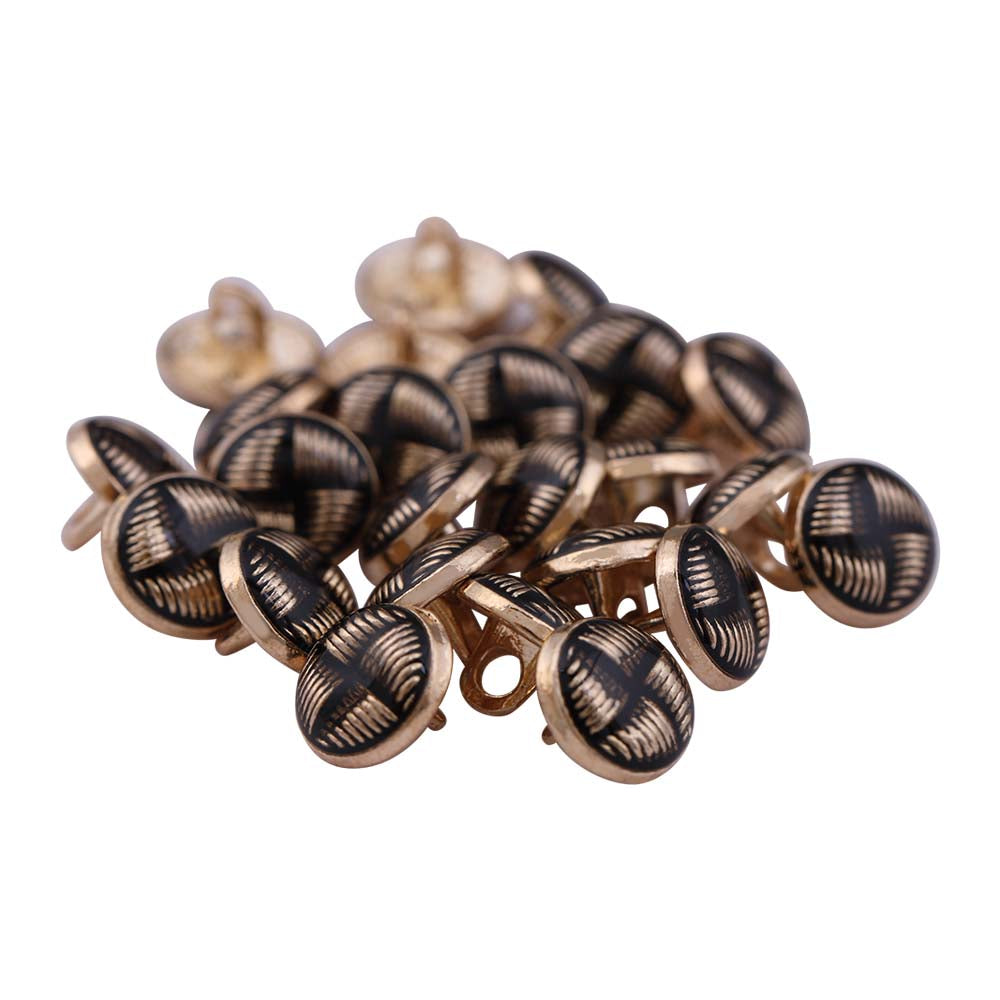 Western Style Checks & Lines Design Lamination Metal Buttons