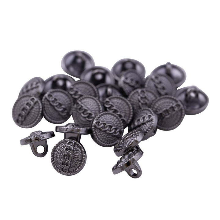 Round Shape Chain Engraved Design Loop Metal Buttons