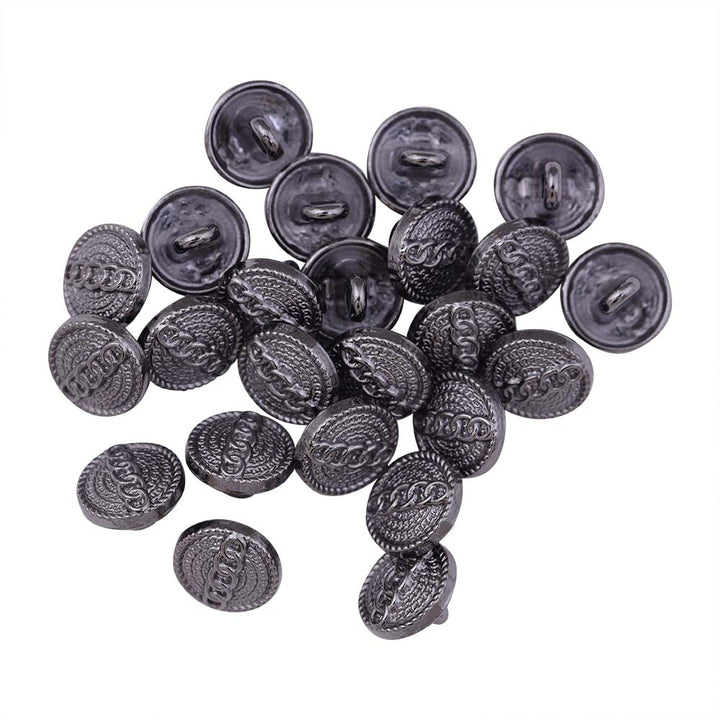 Round Shape Chain Engraved Design Loop Metal Buttons