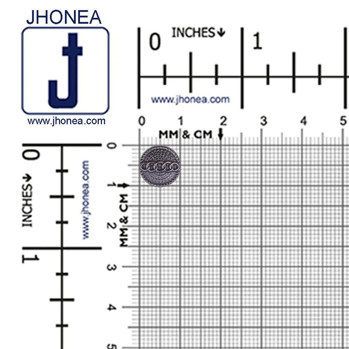 Round Shape Chain Engraved Design Loop Metal Buttons