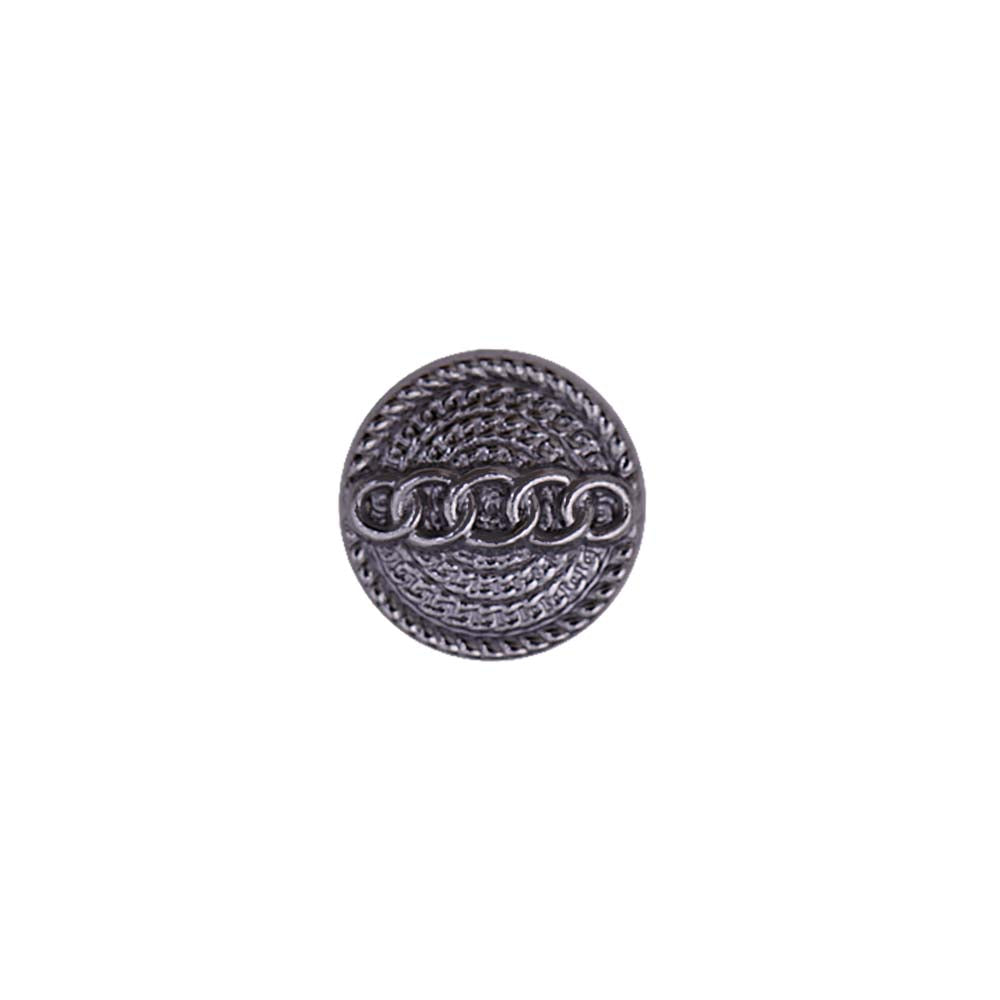 Round Shape Chain Engraved Design Loop Metal Buttons