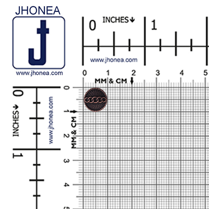 Round Shape Chain Engraved Design Loop Metal Buttons