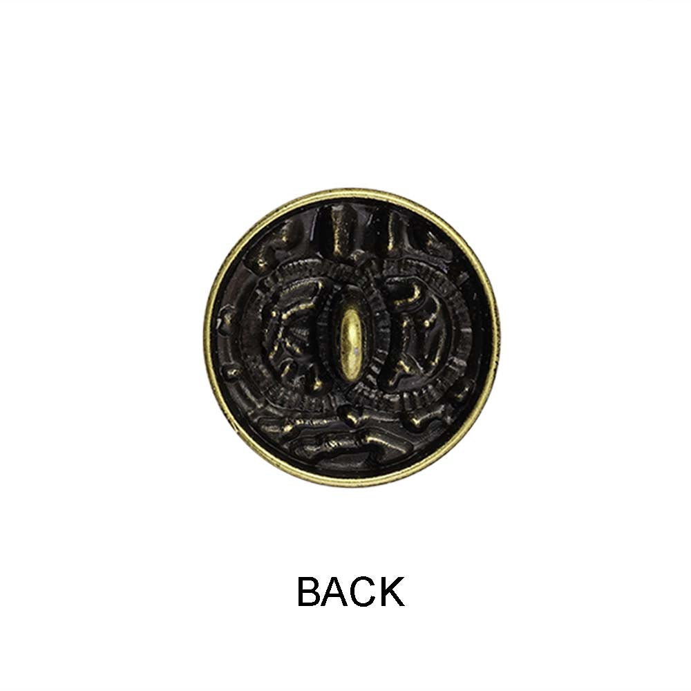 Rounded Rim Antique Brass Finish Logo Design Metal Buttons