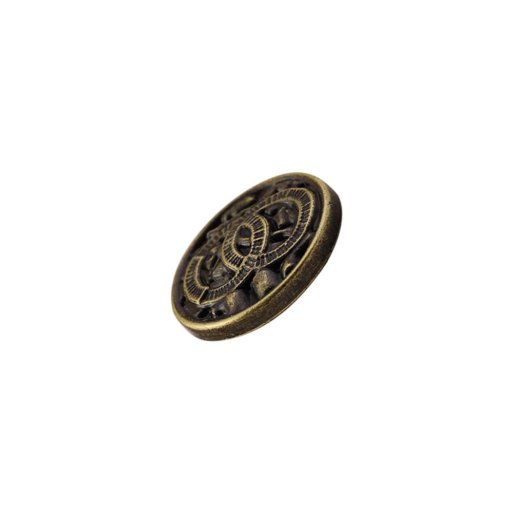 Rounded Rim Antique Brass Finish Logo Design Metal Buttons