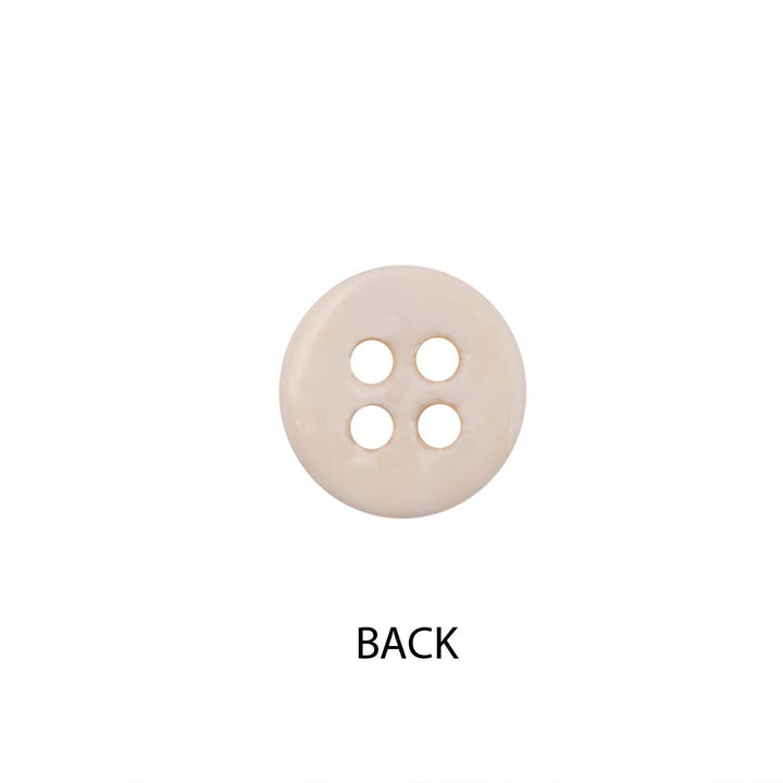 Round Rim Glossy Four Hole Cream Shirt Buttons