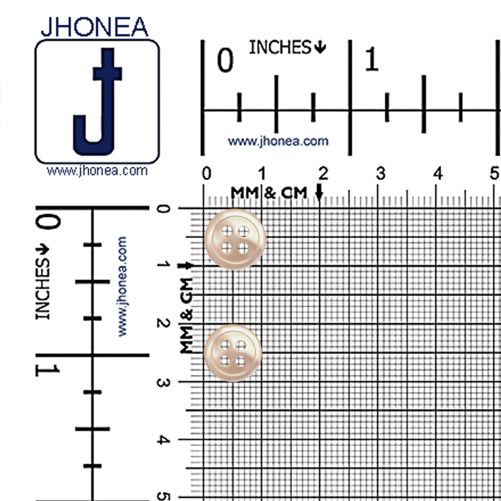 Round Rim Glossy Four Hole Cream Shirt Buttons