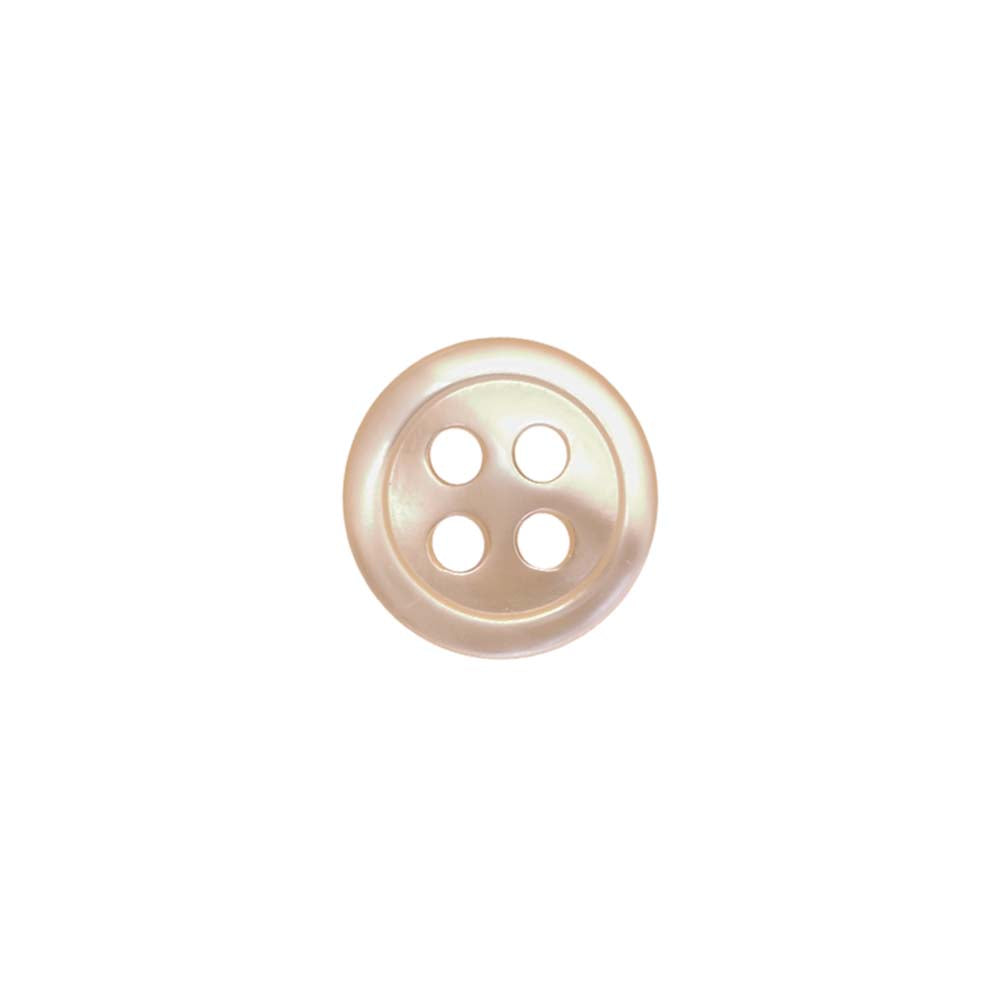 Round Rim Glossy Four Hole Cream Shirt Buttons