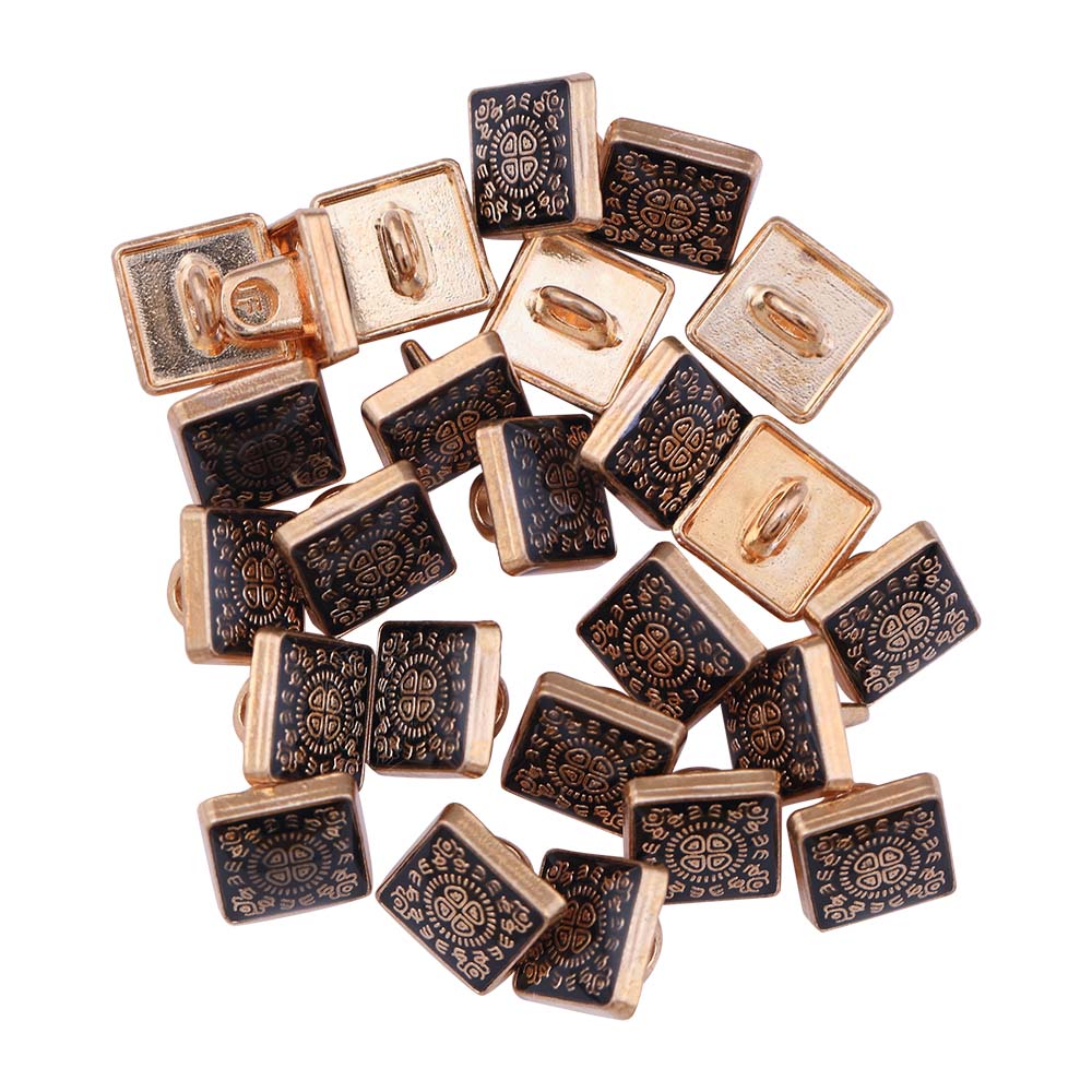 Shiny Gold with Black Lamination Metal Buttons for Kurtas