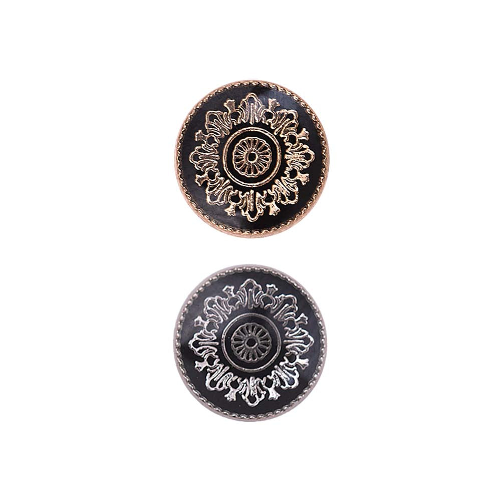 Traditional Mandala Design Lamination Metal Buttons for Kurtas