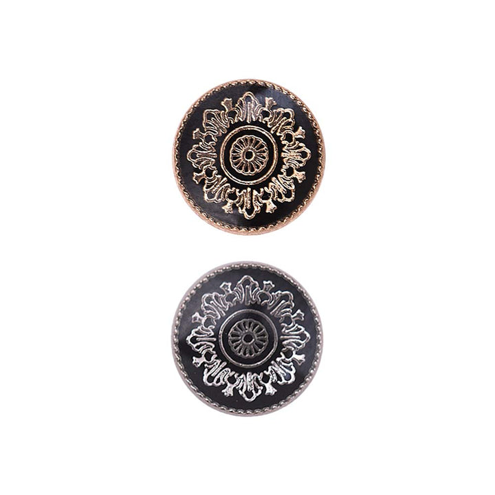 Traditional Mandala Design Lamination Metal Buttons for Kurtas
