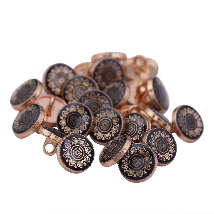 Traditional Mandala Design Lamination Metal Buttons for Kurtas
