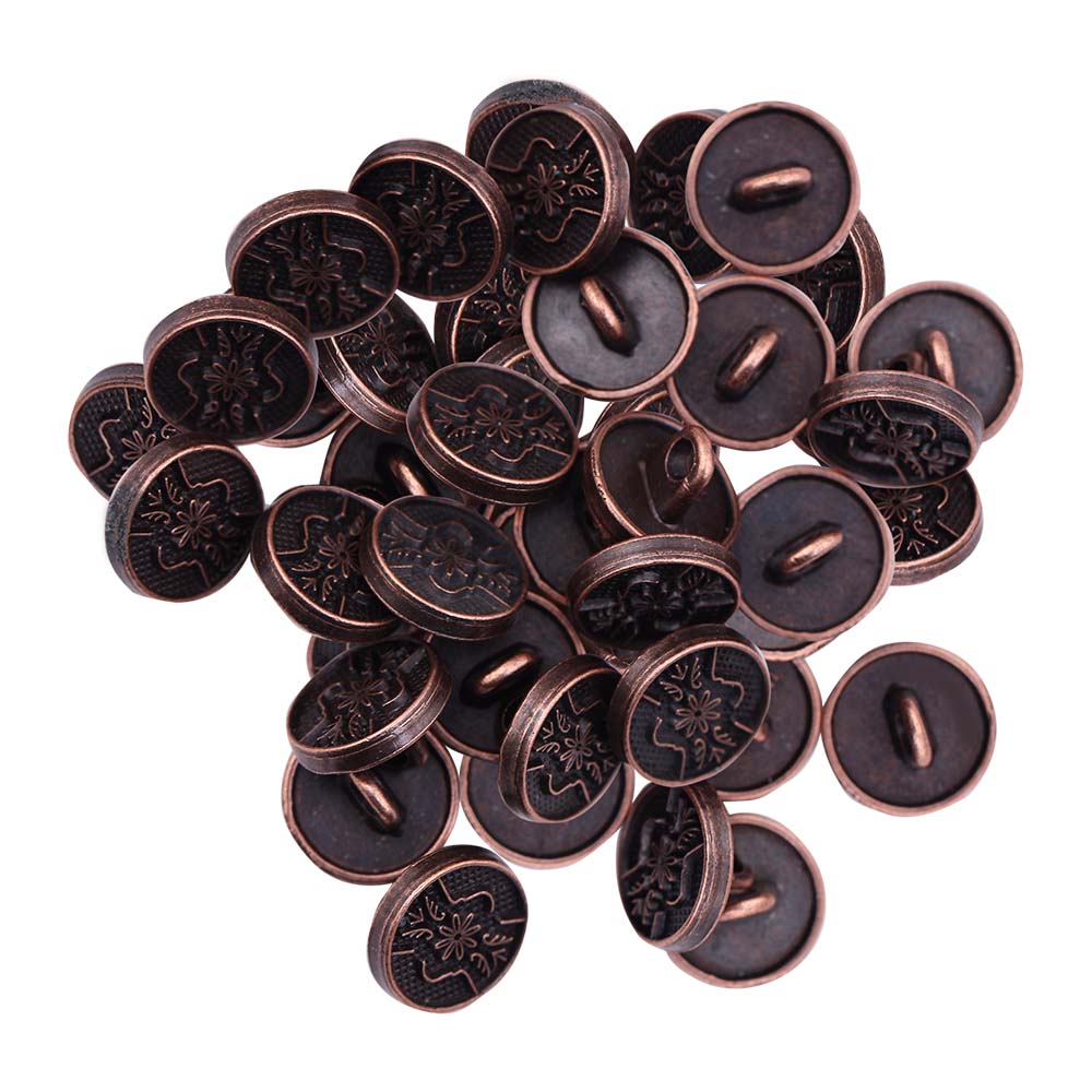 Round Shape Engraved Design Loop Metal Buttons for Shirts/Kurta