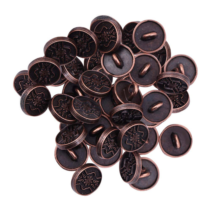 Round Shape Engraved Design Loop Metal Buttons for Shirts/Kurta