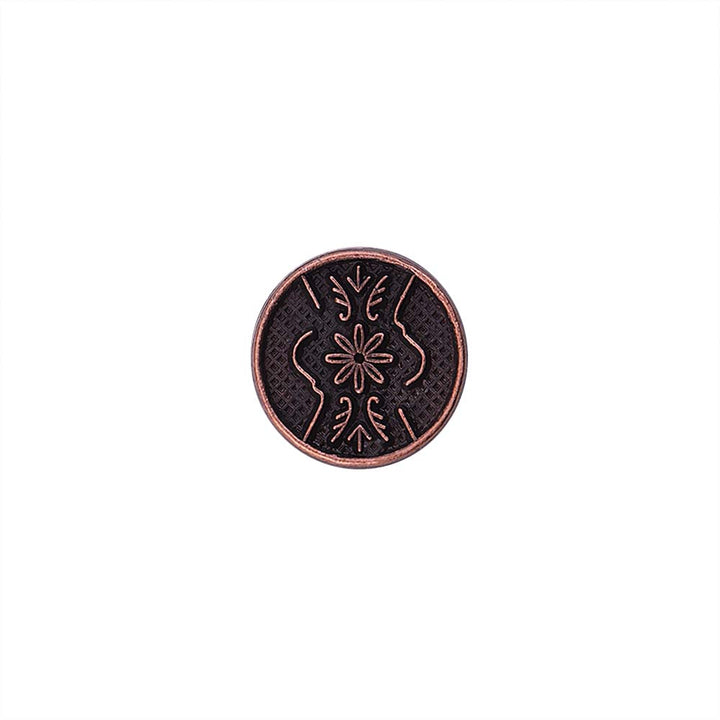 Round Shape Engraved Design Loop Metal Buttons for Shirts/Kurta