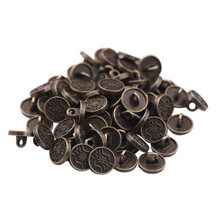 Round Shape Engraved Design Loop Metal Buttons for Shirts/Kurta