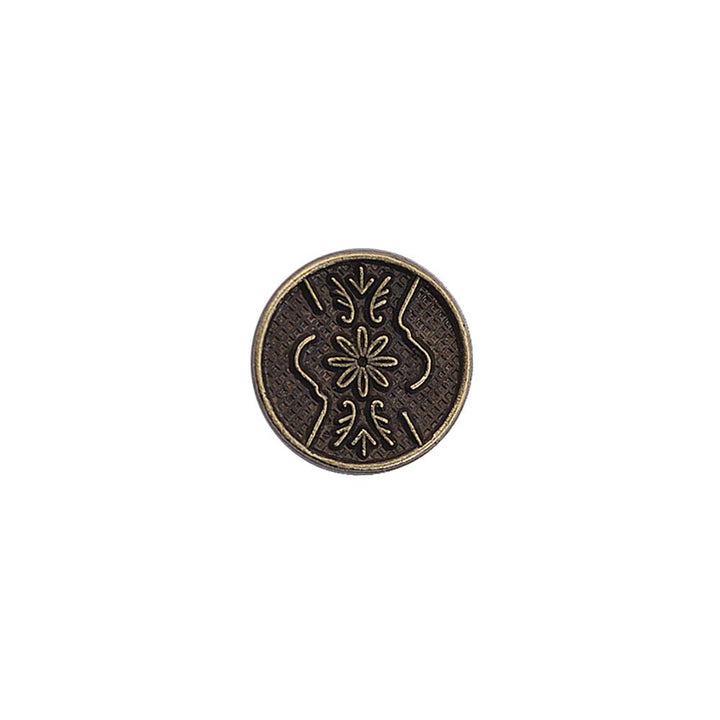 Round Shape Engraved Design Loop Metal Buttons for Shirts/Kurta
