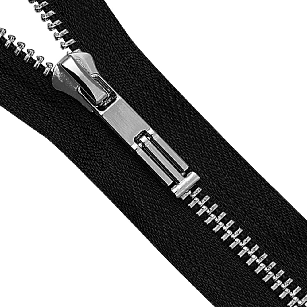 #5 Fancy Puller Silver Open End/Closed End Metal Zipper