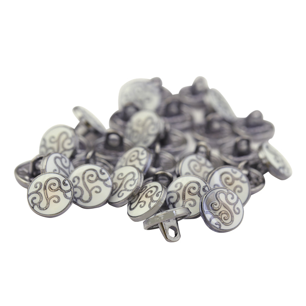 Floral Design Enamel Lamination Kurta/Shirt Metal Buttons