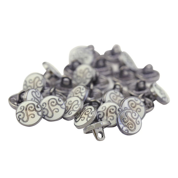 Floral Design Enamel Lamination Kurta/Shirt Metal Buttons