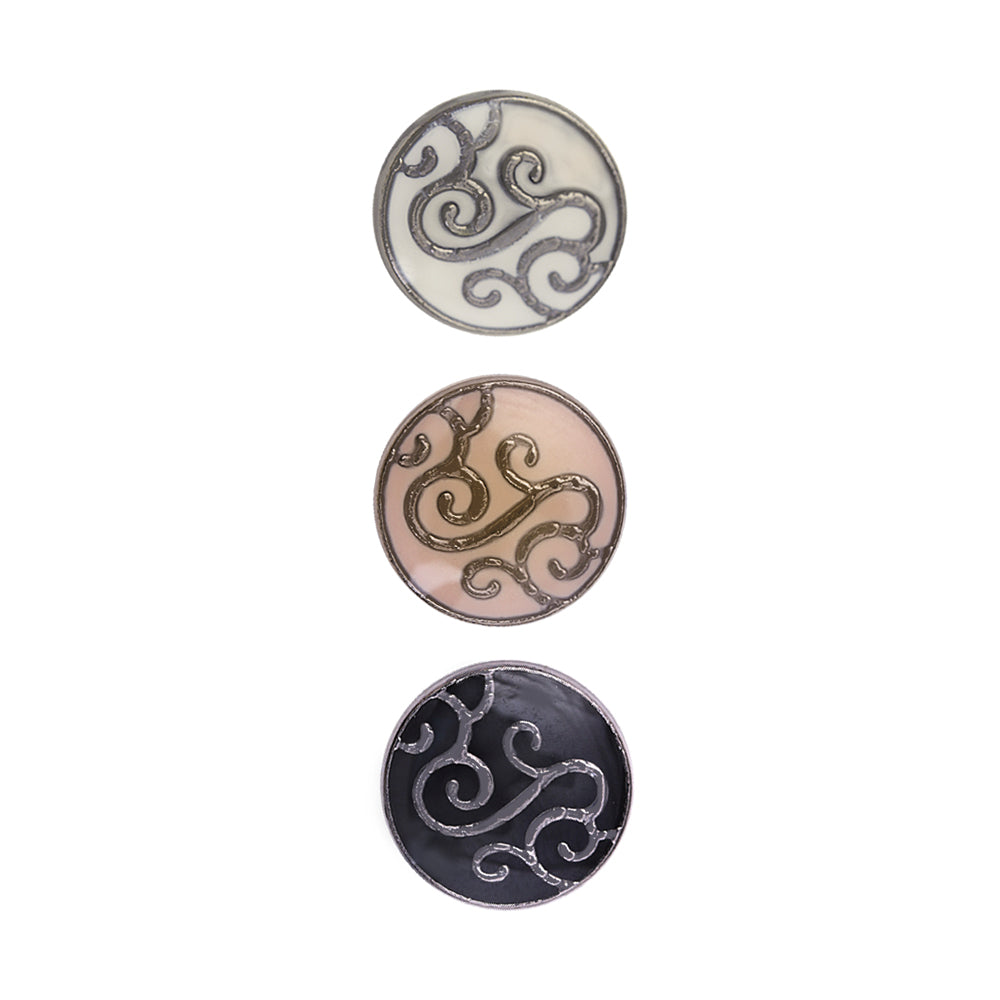 Floral Design Enamel Lamination Kurta/Shirt Metal Buttons