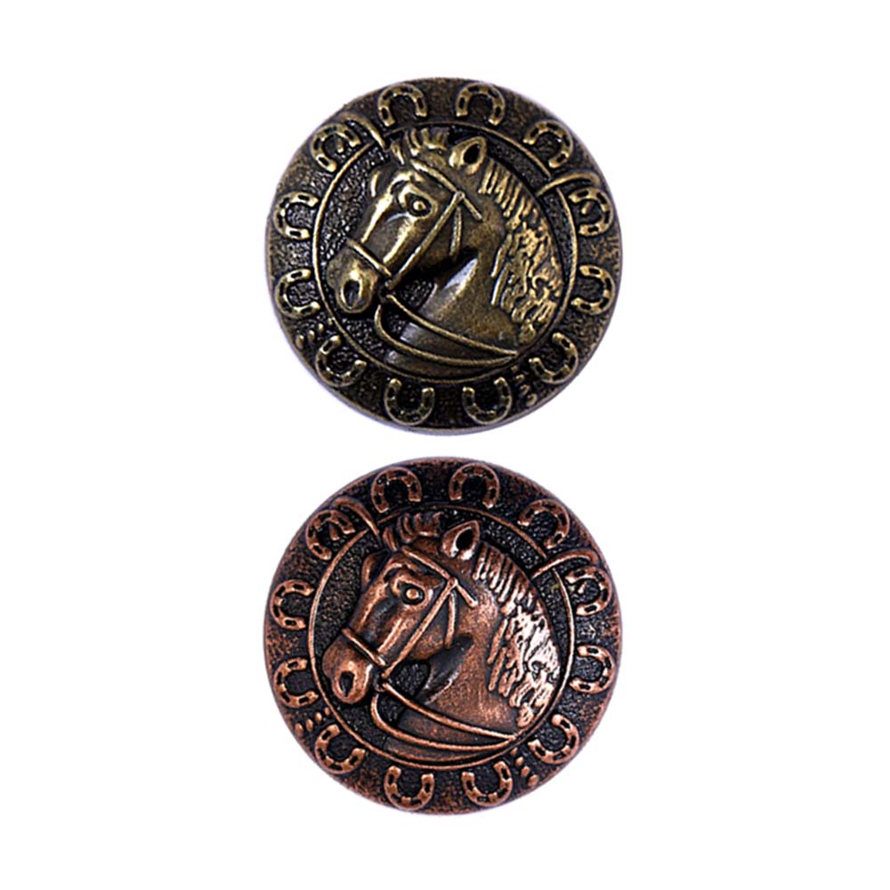Western Style Antique Vintage Finish Horse Design Metal Buttons