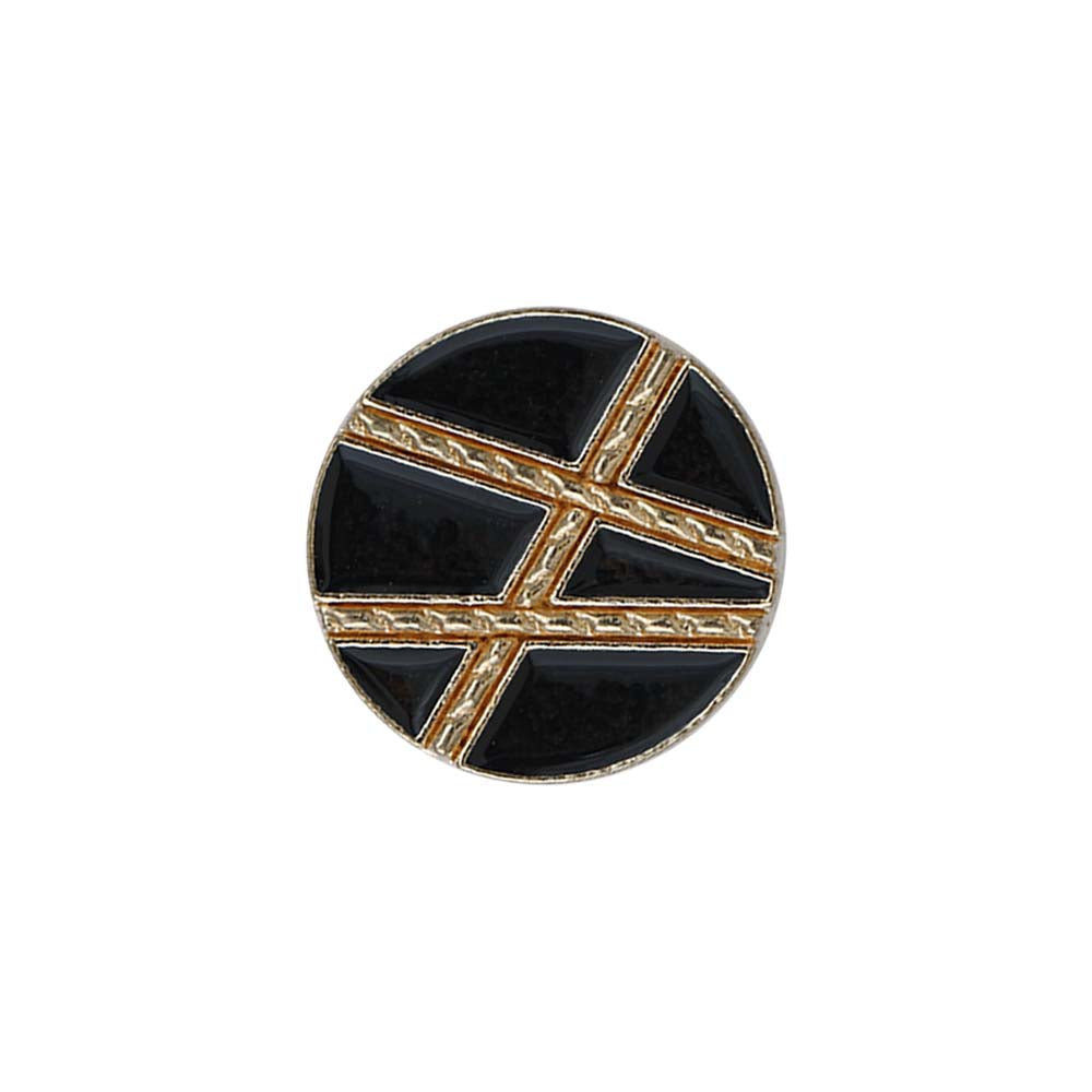 Golden Geometric Pattern Surface Black Lamination Metal Buttons