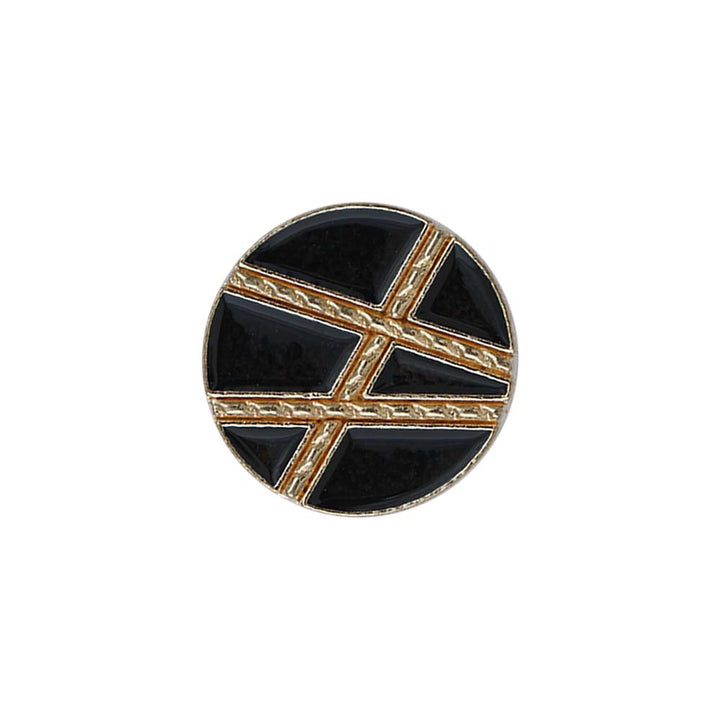 Golden Geometric Pattern Surface Black Lamination Metal Buttons