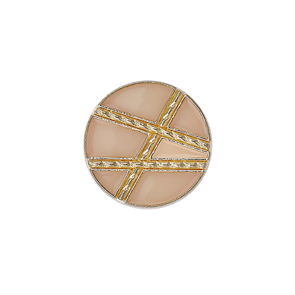 Golden Geometric Pattern Surface Peach Lamination Metal Buttons
