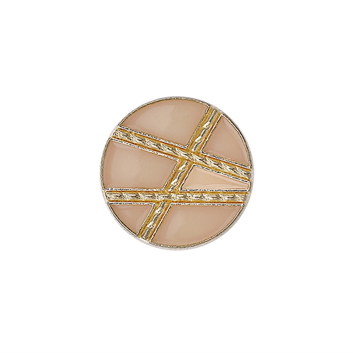 Golden Geometric Pattern Surface Peach Lamination Metal Buttons
