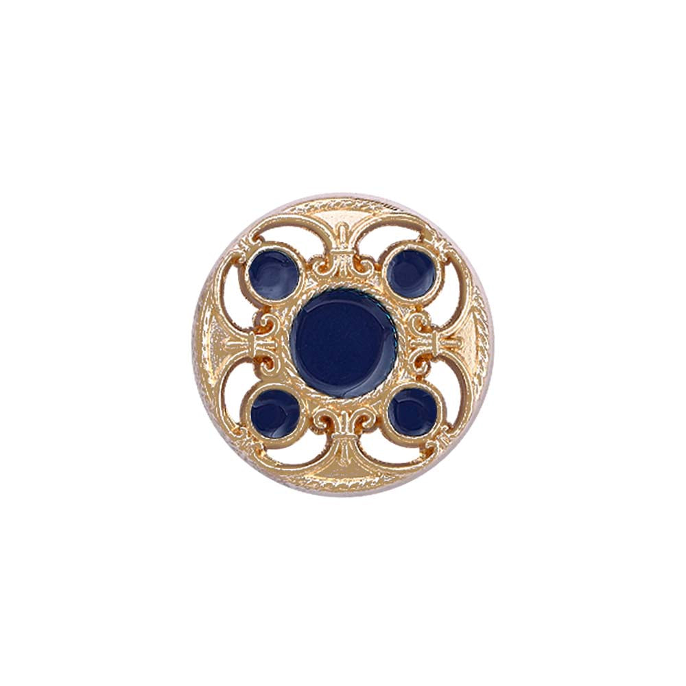 Designer Shiny Gold Cutwork Design Enamel Colour Metal Buttons