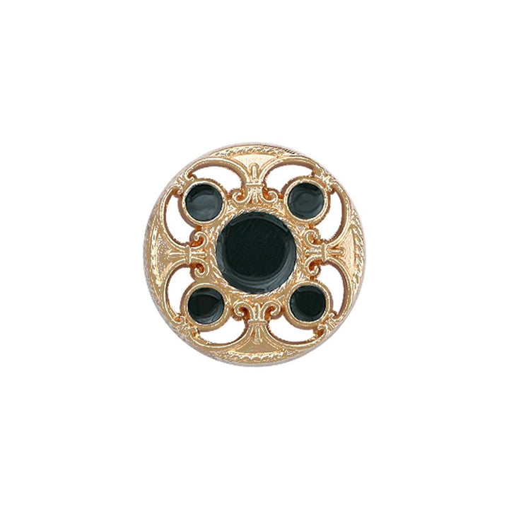 Designer Shiny Gold Cutwork Design Enamel Colour Metal Buttons