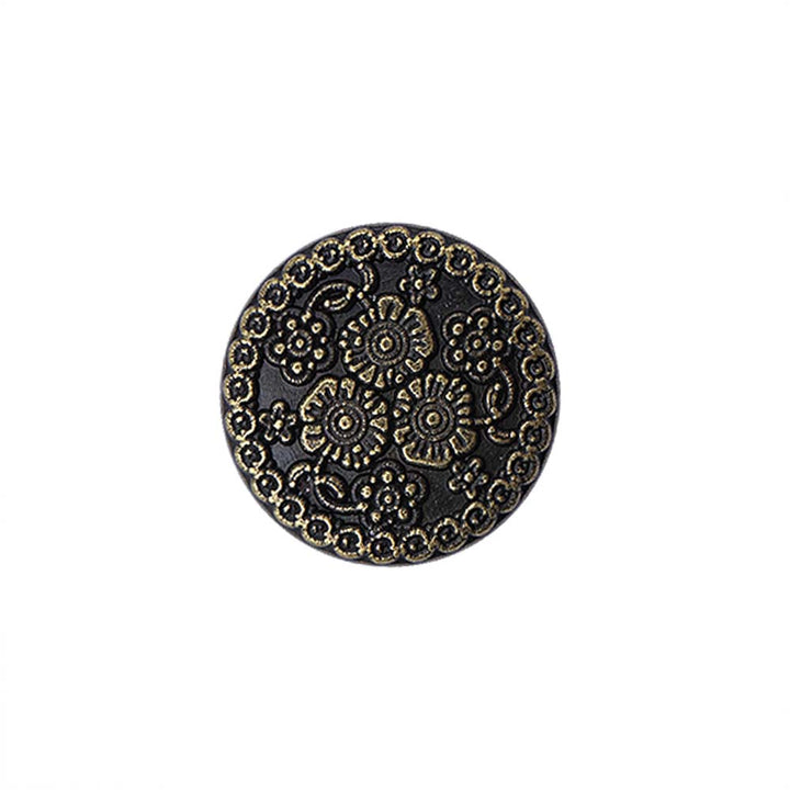 Intricate Flower Design Antique Finish Metal Buttons for Sherwani