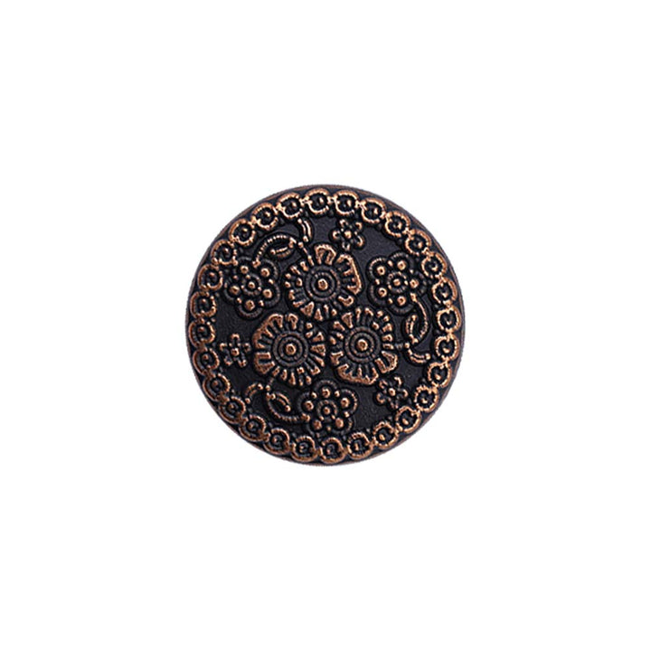 Intricate Flower Design Antique Finish Metal Buttons for Sherwani