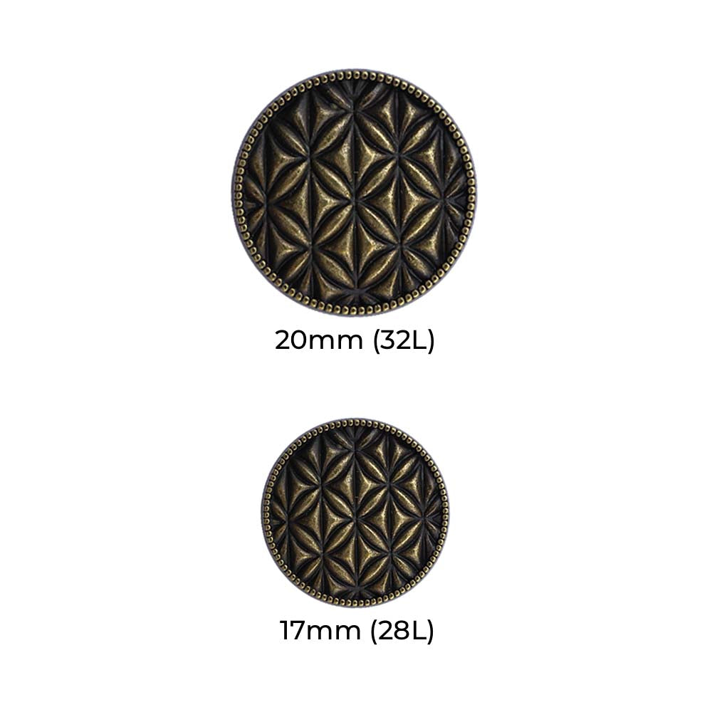 Round Shape Checks Surface Antique Metal Buttons