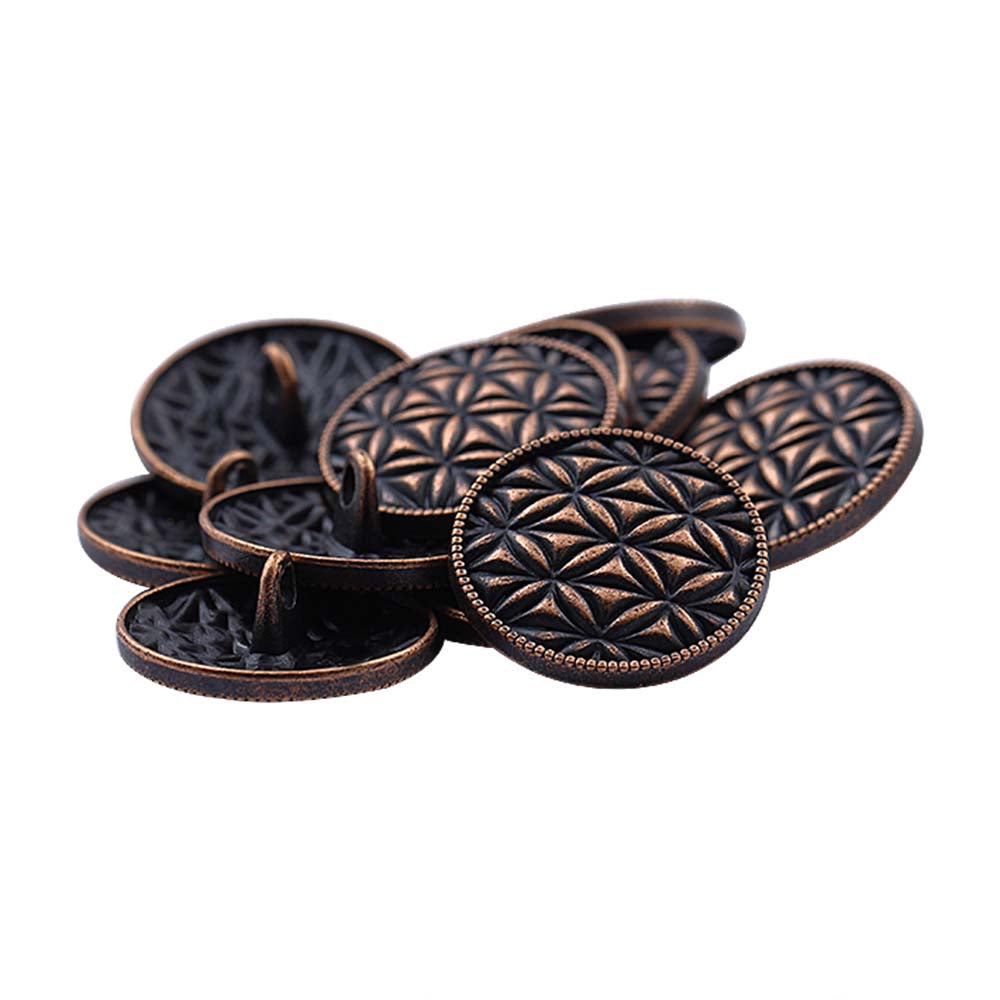 Round Shape Checks Surface Antique Metal Buttons