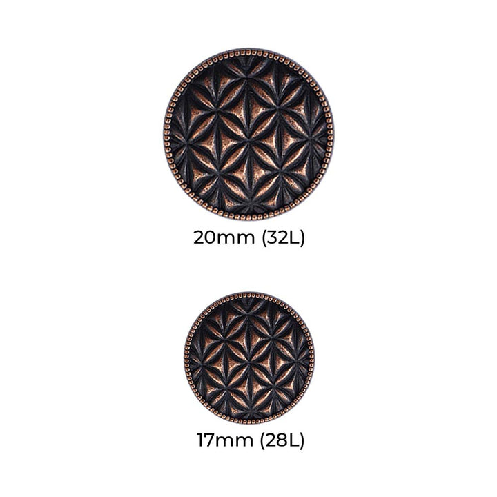 Round Shape Checks Surface Antique Metal Buttons