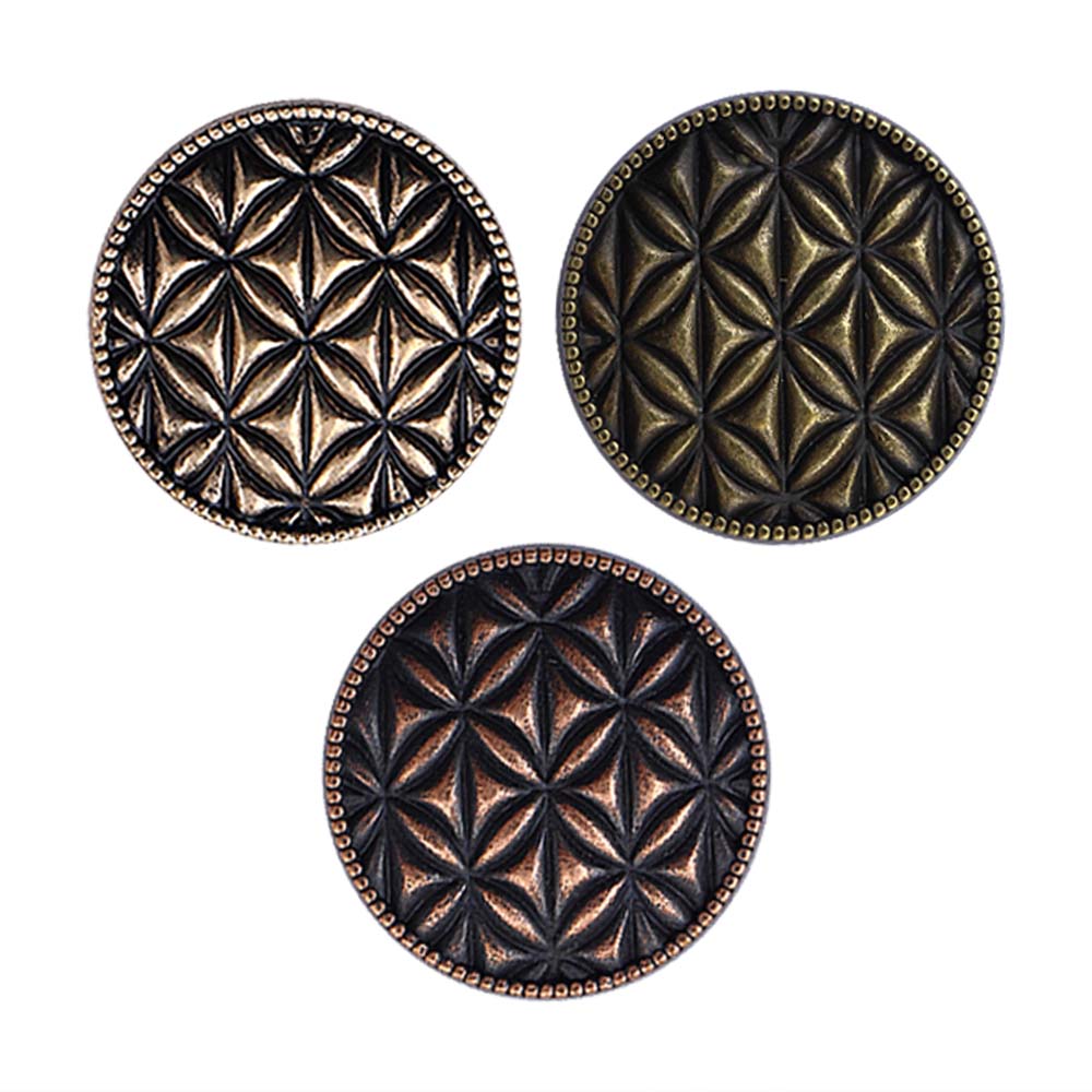 Round Shape Checks Surface Antique Metal Buttons