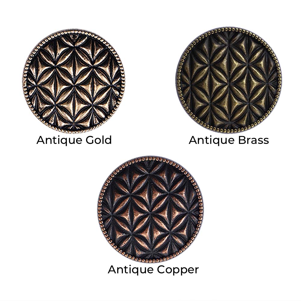 Round Shape Checks Surface Antique Metal Buttons
