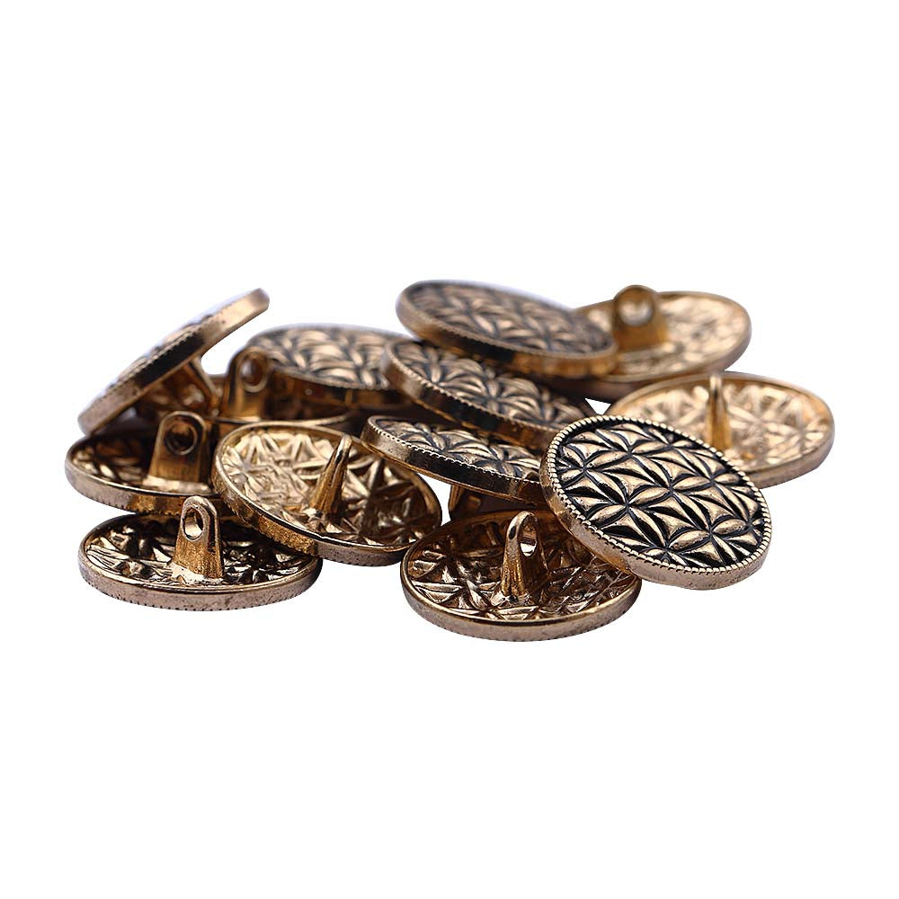 Round Shape Checks Surface Antique Metal Buttons