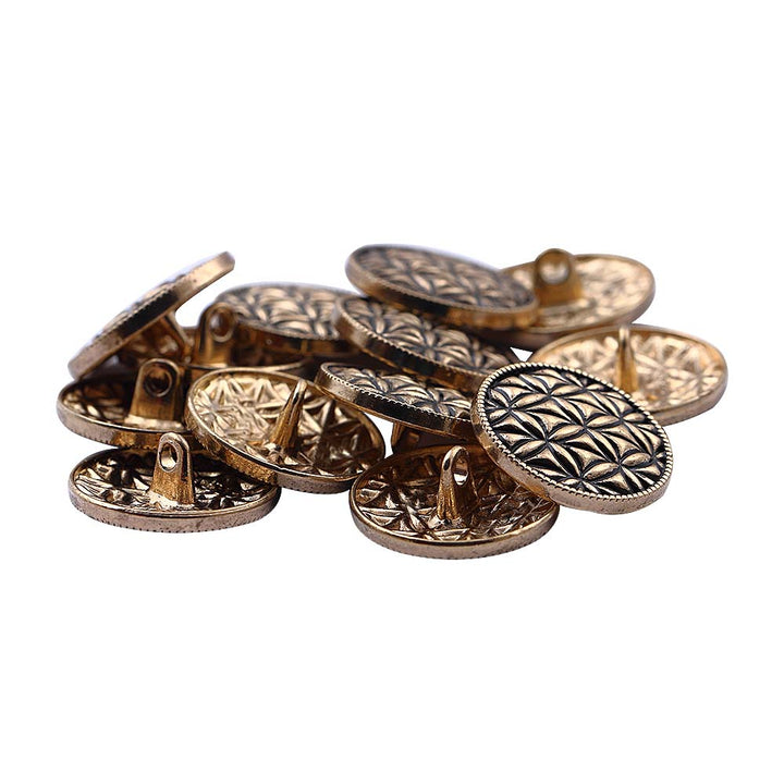 Round Shape Checks Surface Antique Metal Buttons