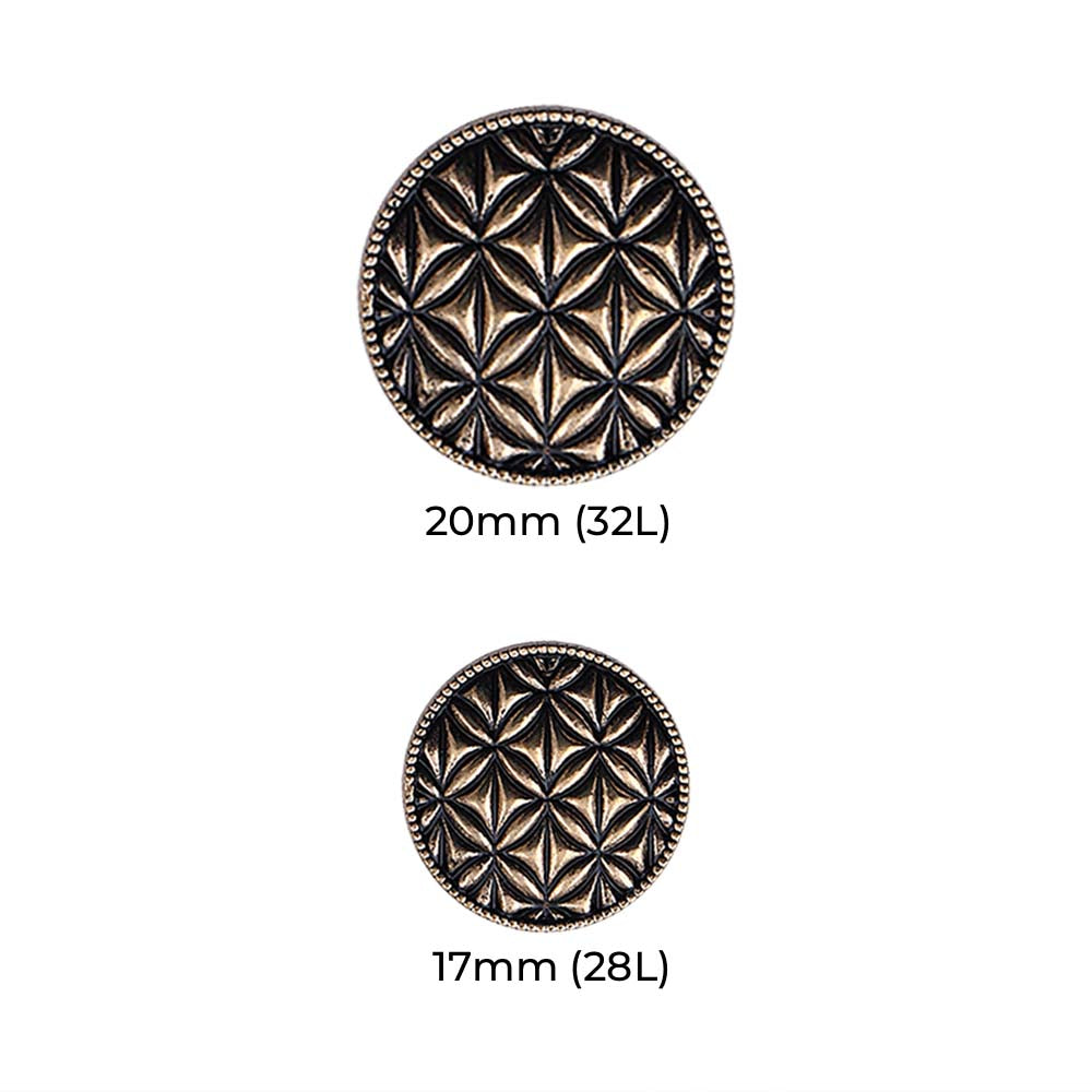 Round Shape Checks Surface Antique Metal Buttons