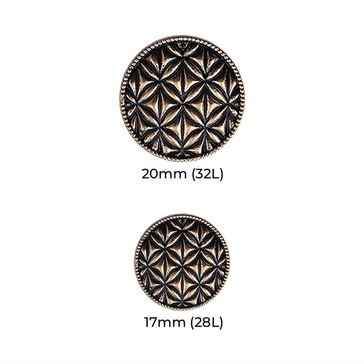 Round Shape Checks Surface Antique Metal Buttons
